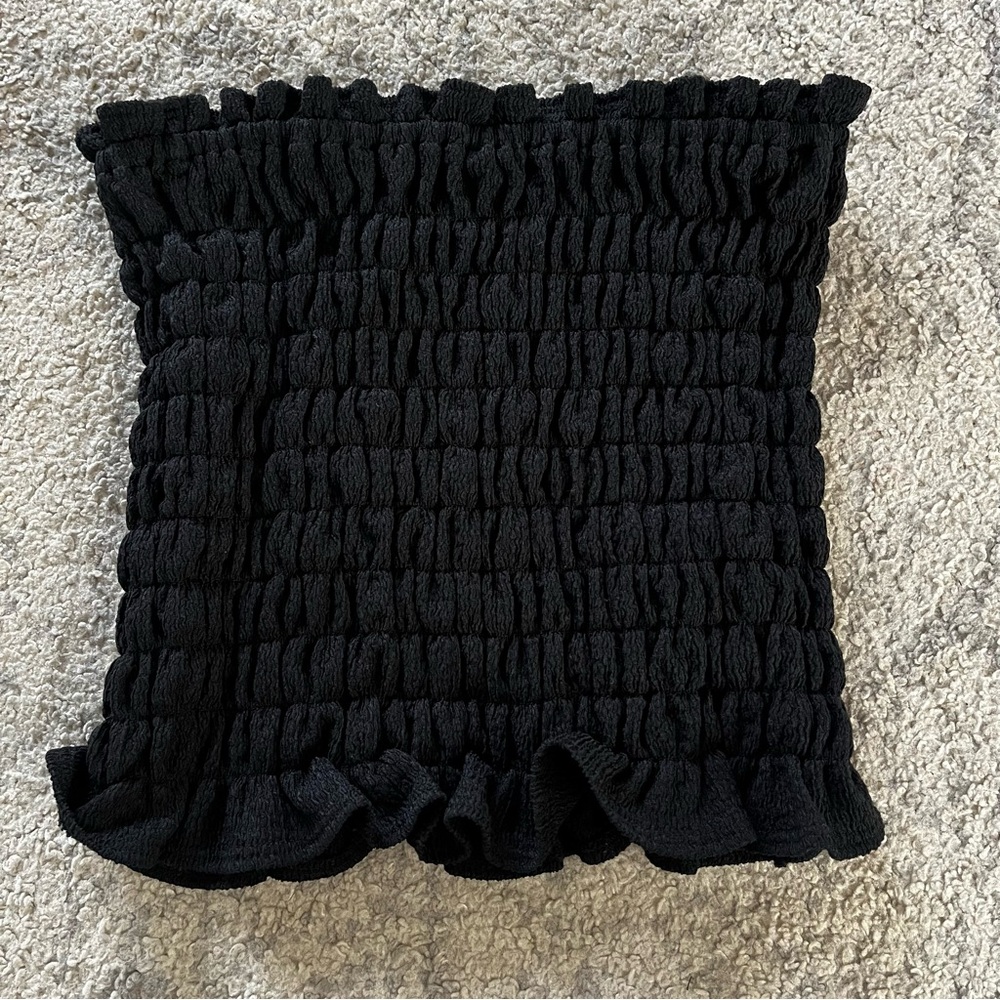 Treasure & Bond Black Smocked Tube Top